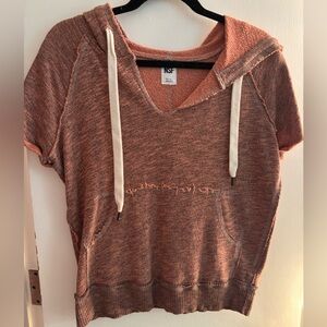 NSF Women's Orange Heather Short Sleeve Hoodie